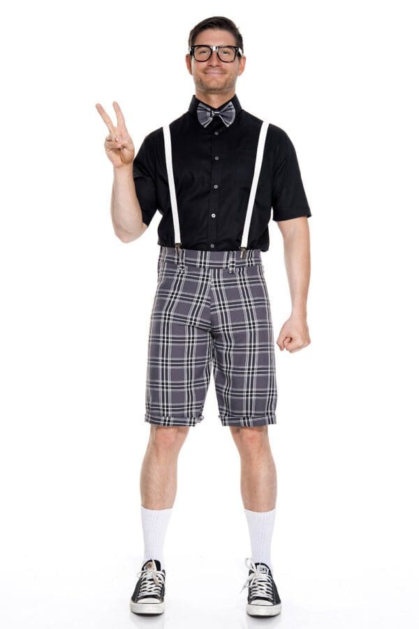 4 PC. Men's Classroom Nerd Costume Set