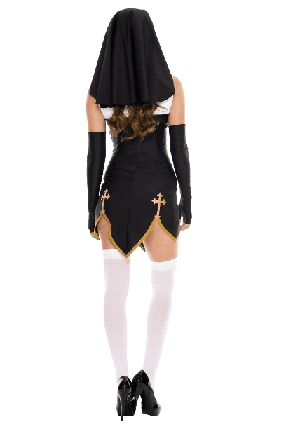 4 PC. Ladies Bad Habit Nun Costume Dress Set - Image 2