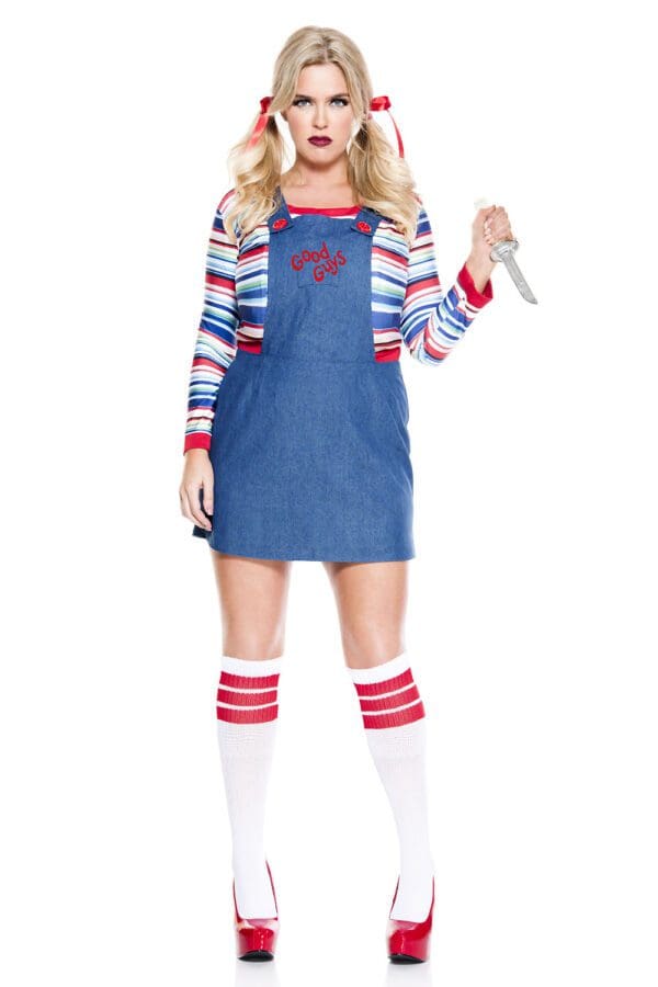 3 PC. Ladies Nightmare Killer Doll Costume Set - Image 3