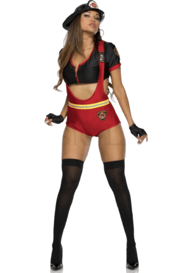 4 PC. Ladies FLAMIN FIRE VIXEN Costume Set