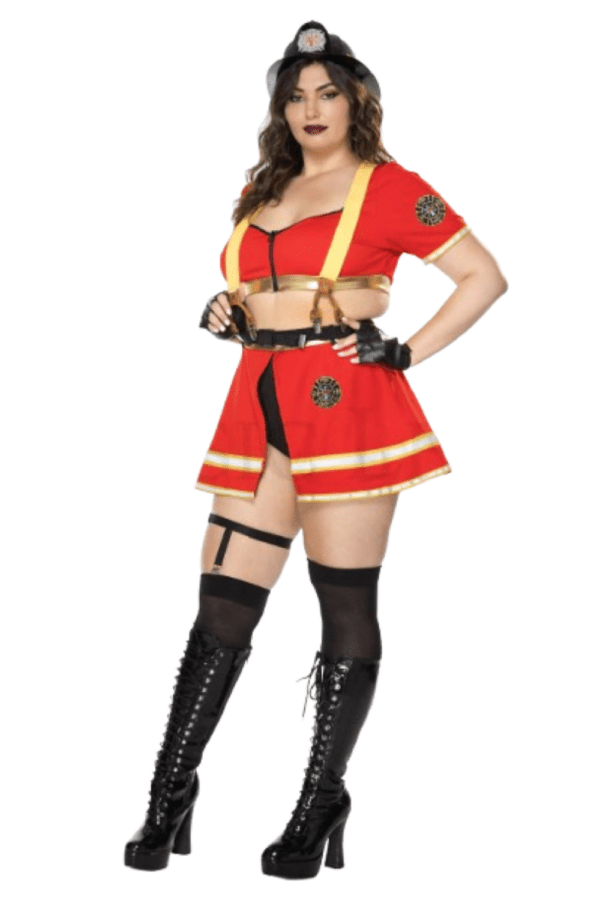 7 PC. Ladies Hot Firefighter Costume Set - Image 4