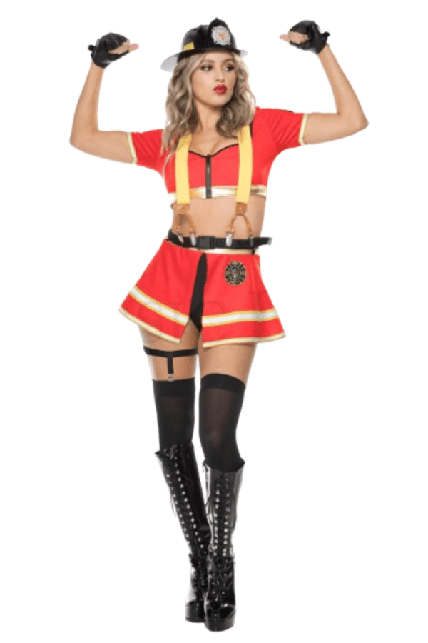 7 PC. Ladies Hot Firefighter Costume Set