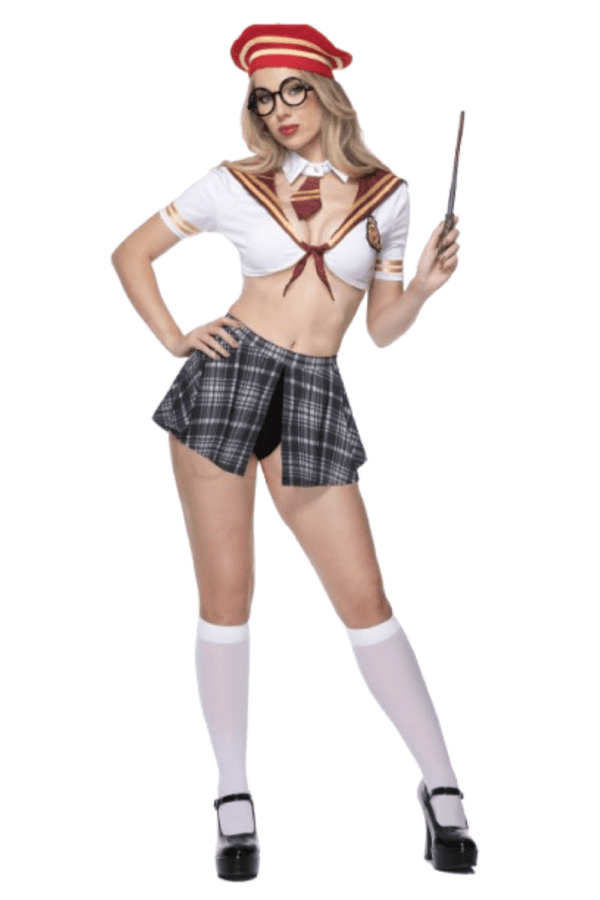 6 PC. Ladies Wizard School Girl Costume Set