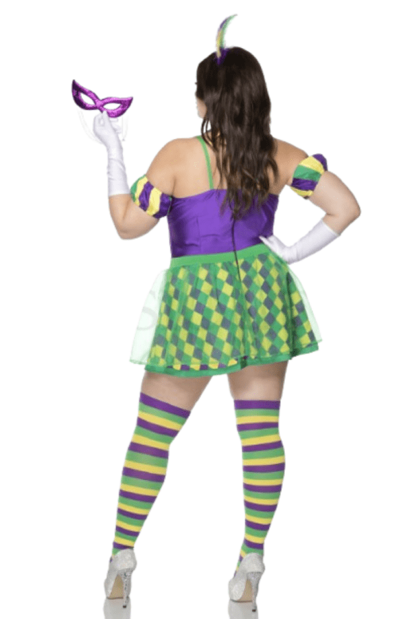 5 PC. Ladies Mardi Gras Babe Costume Set - Image 4