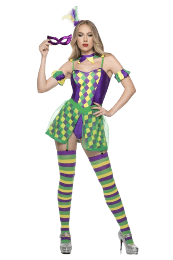 5 PC. Ladies Mardi Gras Babe Costume Set