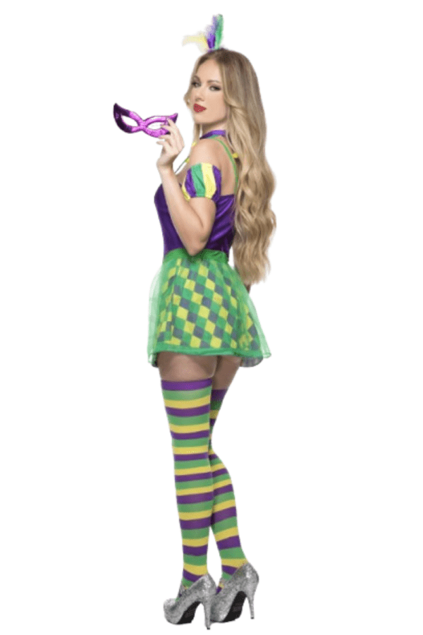 5 PC. Ladies Mardi Gras Babe Costume Set - Image 2