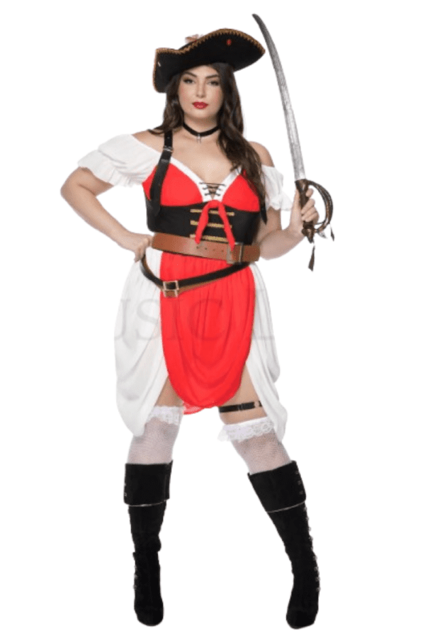 7 PC. Ladies Adventurous Pirate Costume Set - Image 4