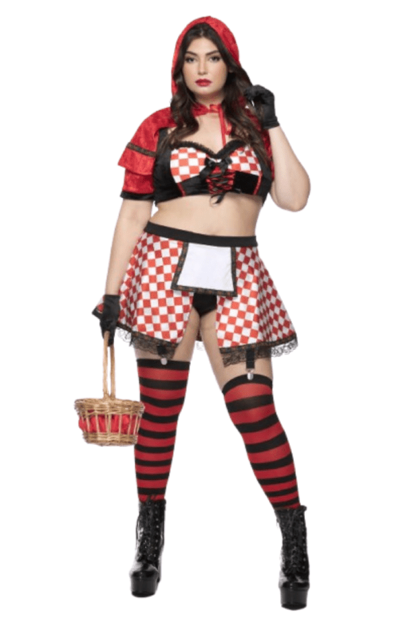 4 PC. Ladies Sexy Red Riding Hood Costume Set - Image 4