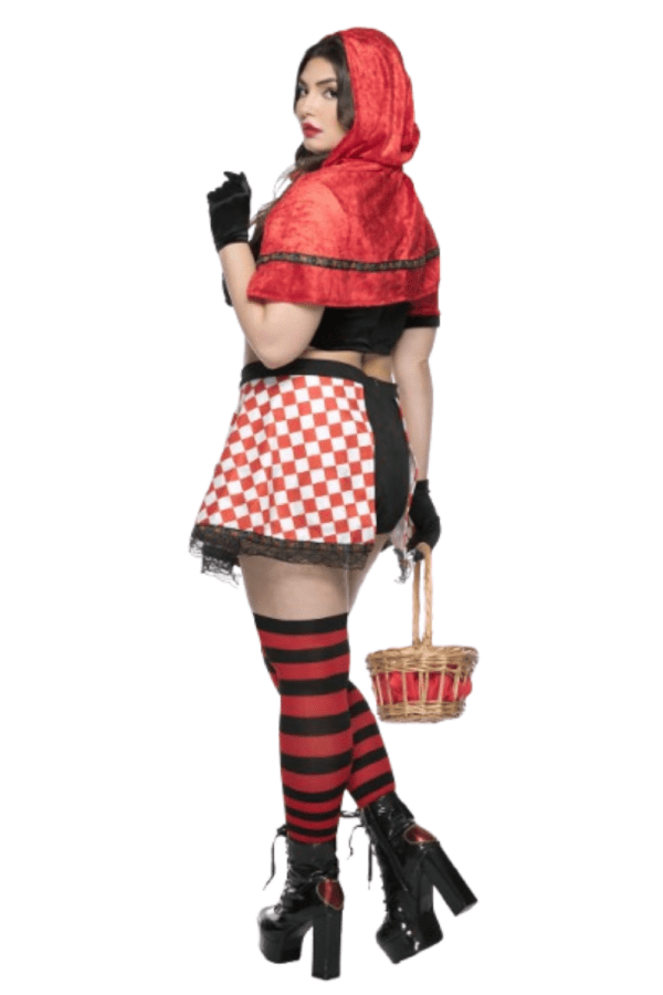 4 PC. Ladies Sexy Red Riding Hood Costume Set - Image 5