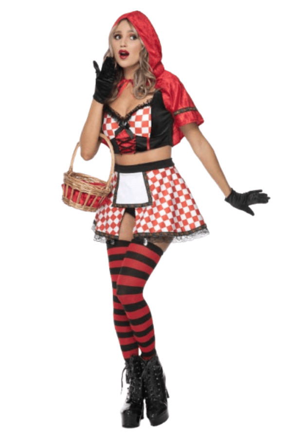 4 PC. Ladies Sexy Red Riding Hood Costume Set