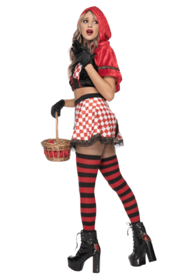 4 PC. Ladies Sexy Red Riding Hood Costume Set - Image 2