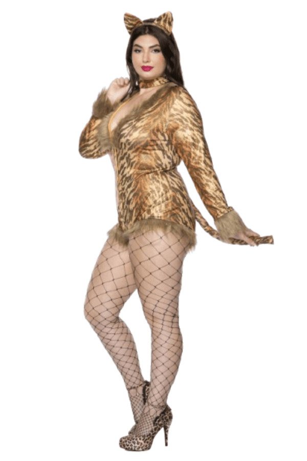4 PC. Ladies Seductive Tiger Costume Set - Image 5