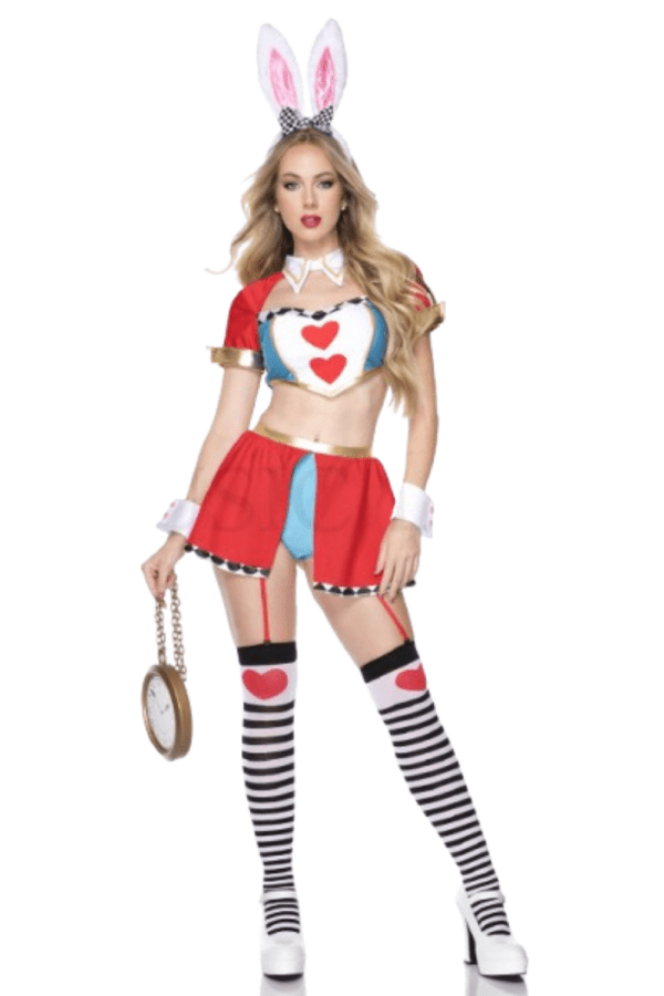 5 PC. Ladies Rabbit Wonderland Costume Set