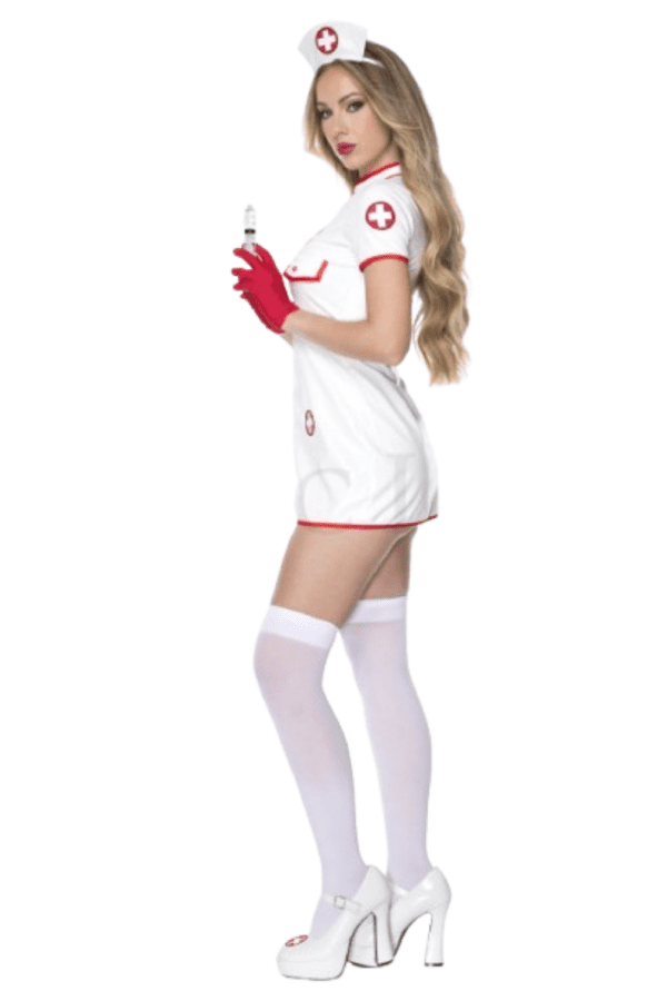 4 PC. Ladies Misbehaving Nurse Costume Set - Image 2