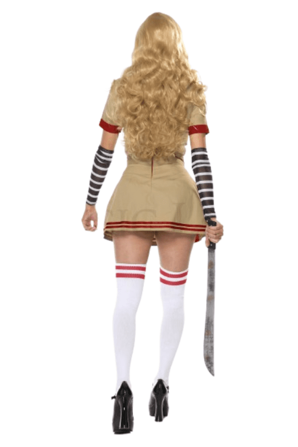 4 PC. Ladies Robotic Doll Killer Costume Set - Image 2