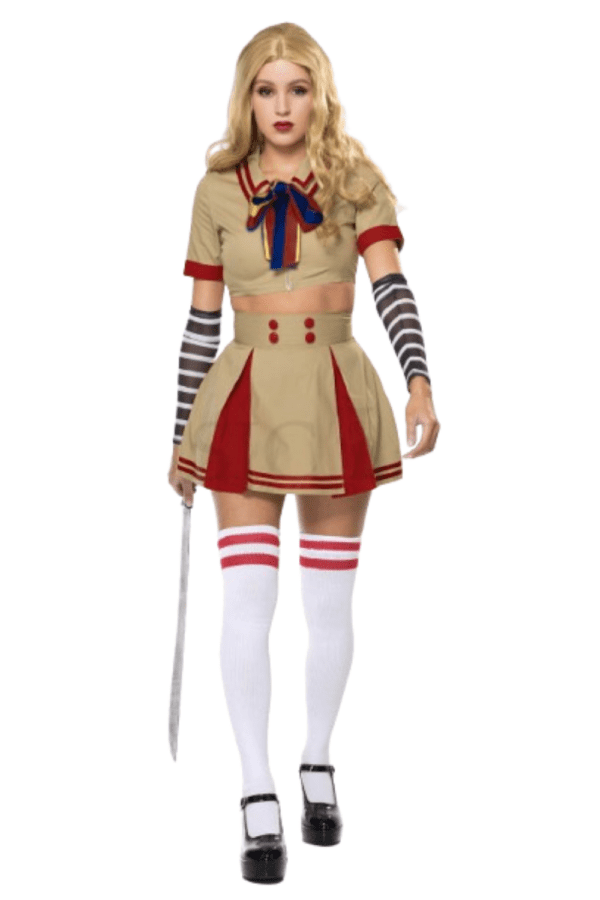 4 PC. Ladies Robotic Doll Killer Costume Set