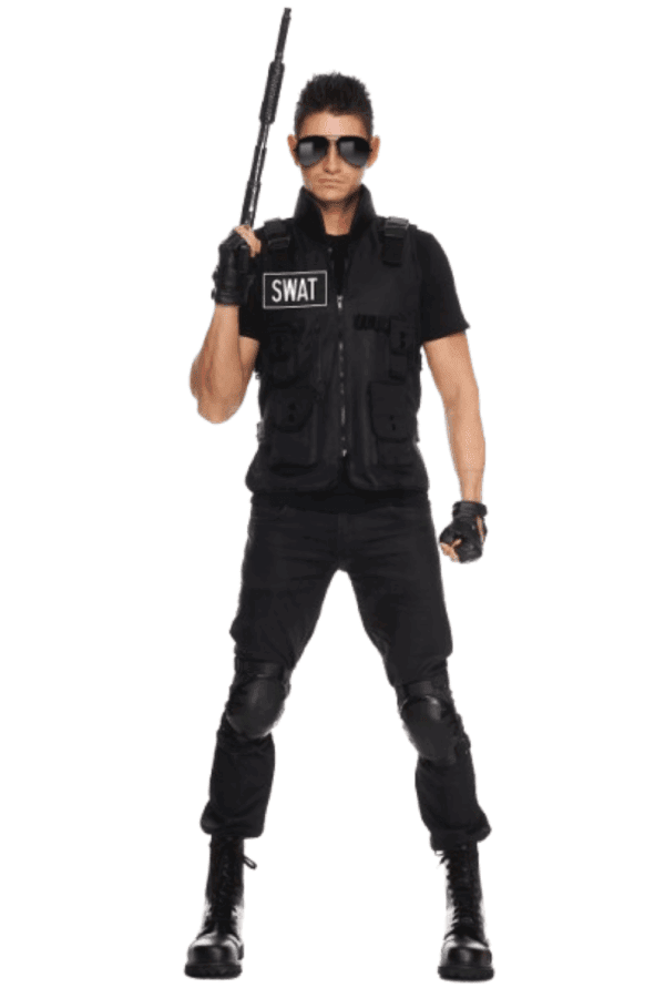 3 PC. Men SWAT Commander Costume Set