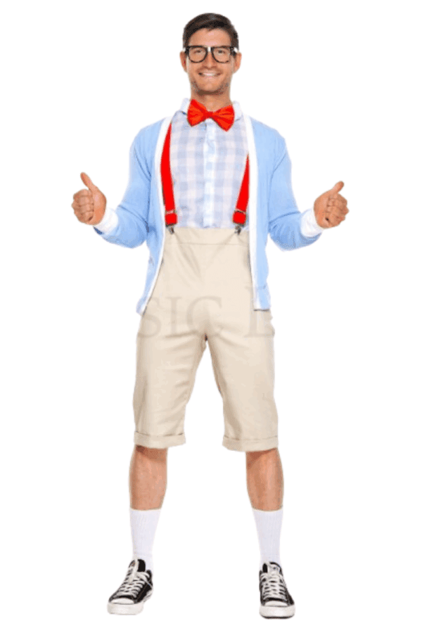 5 PC. Men Nifty Nerd  Costume Set