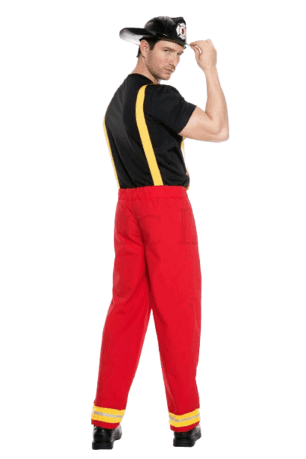 3 PC. Men Firefighter Hero  Costume Set - Image 2