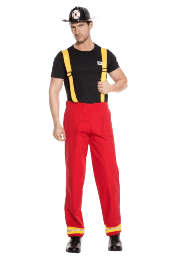 3 PC. Men Firefighter Hero  Costume Set