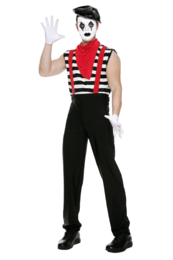 6 PC. Men Silent Mime Costume Set
