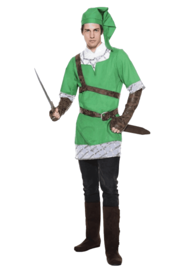 4 PC. Men Big Hearted Elf Costume Set