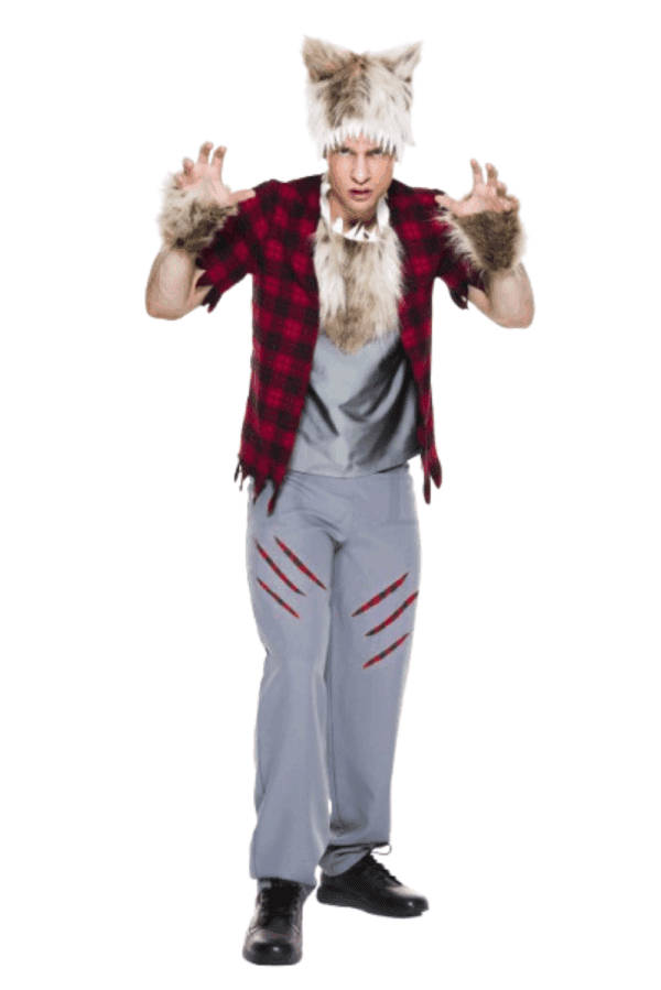 4 PC. Men Man Werewolf Costume Set